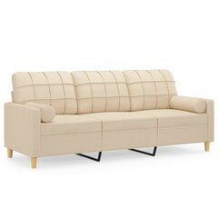 Trivietė sofa vidaXL, smėlio spalvos цена и информация | Диваны | pigu.lt