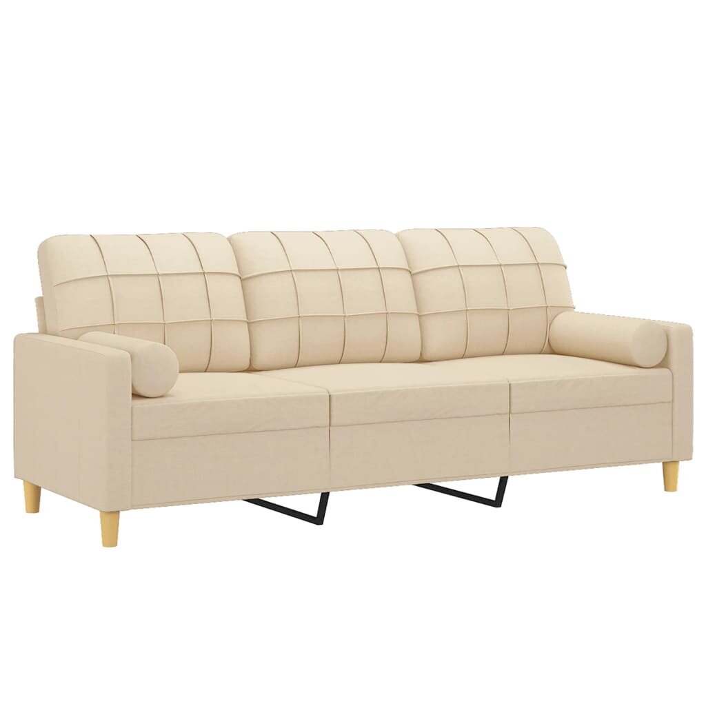 Trivietė sofa vidaXL, smėlio spalvos цена и информация | Sofos | pigu.lt