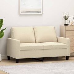 Dvivietė sofa vidaXL, smėlio spalvos цена и информация | Диваны | pigu.lt