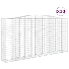 vidaXL Išlenkti gabiono krepšiai, 10vnt., 400x50x200/220cm, geležis kaina ir informacija | Vazonėliai daiginimui ir persodinimui | pigu.lt