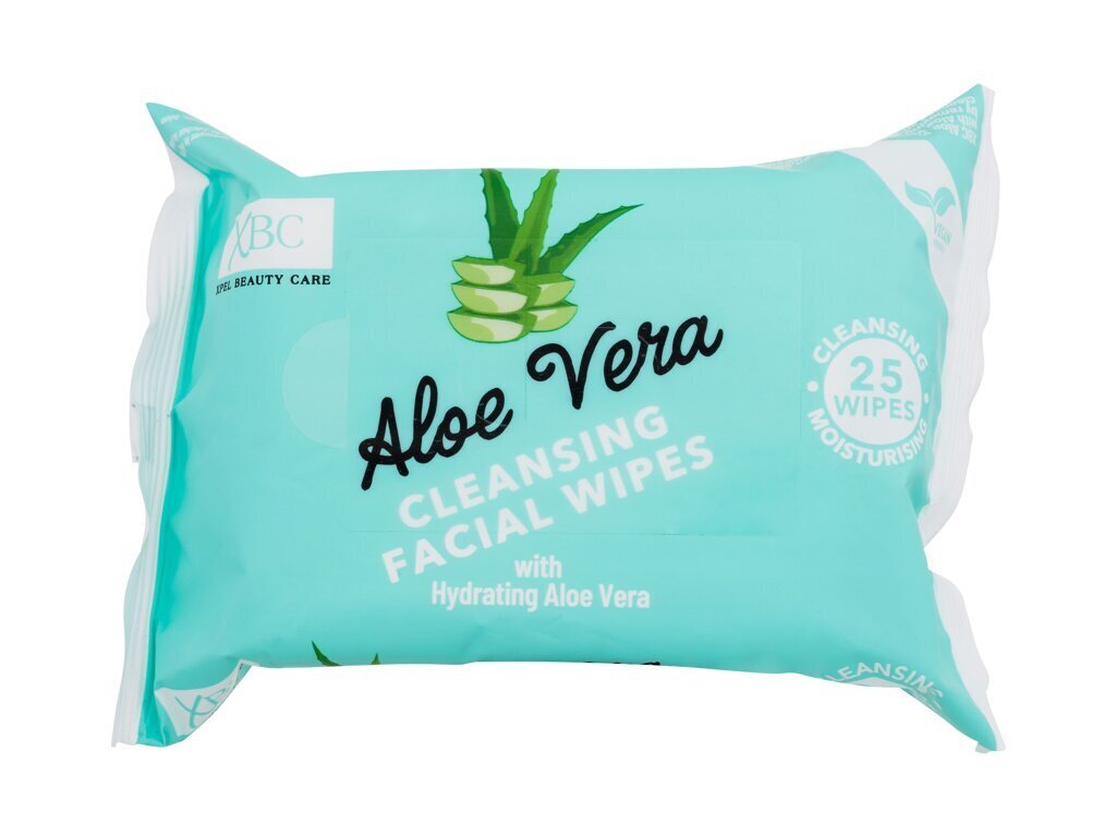 Veido valymo servetėlės Xpel Aloe Vera Cleansing Facial Wipes, 25 vnt. цена и информация | Veido prausikliai, valikliai | pigu.lt