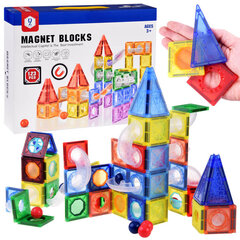 Набор магнитных блоков, 123 штуки цена и информация | Конструкторы и кубики | pigu.lt