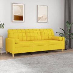 Trivietė sofa vidaXL, geltona kaina ir informacija | Sofos | pigu.lt