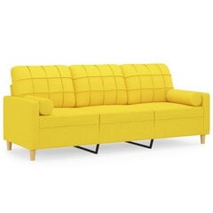 Trivietė sofa vidaXL, geltona kaina ir informacija | Sofos | pigu.lt