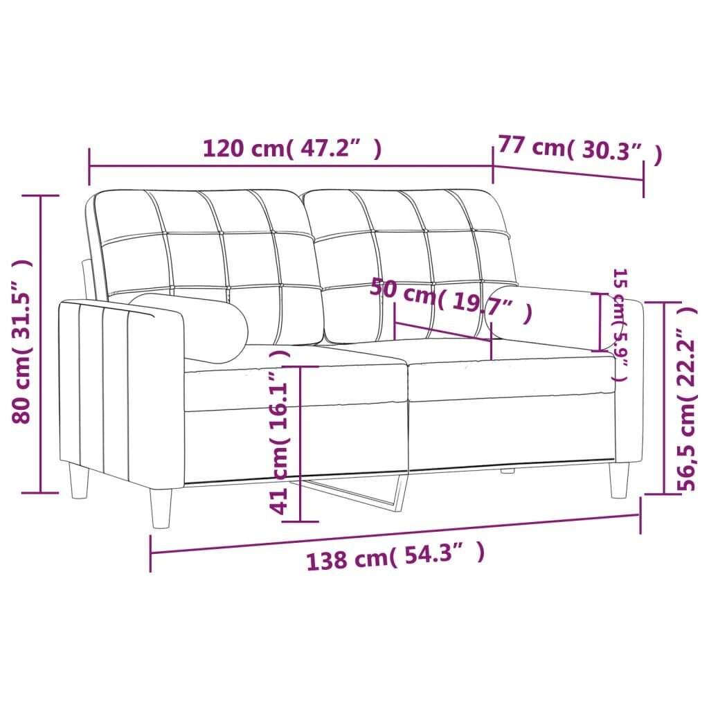 Sofa vidaXL, pilka kaina ir informacija | Sofos | pigu.lt