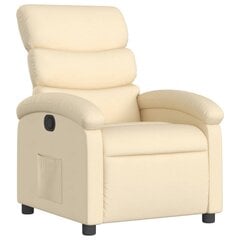 Откидное массажное кресло vidaXL, кремовое, ткань цена и информация | Кресла в гостиную | pigu.lt