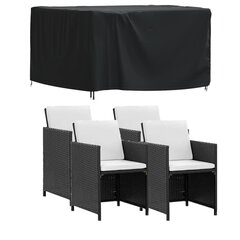 Lauko baldų uždangalas vidaXL, juodas kaina ir informacija | Baldų užvalkalai | pigu.lt