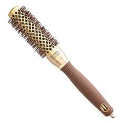 Olivia Garden Expert Blowout Shine Gold & Brown, Расческа для укладки волос с ионизацией, 25 мм цена и информация | Расчески, щетки для волос, ножницы | pigu.lt