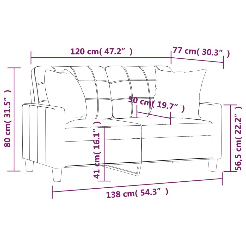 Sofa vidaXL, juoda цена и информация | Sofos | pigu.lt