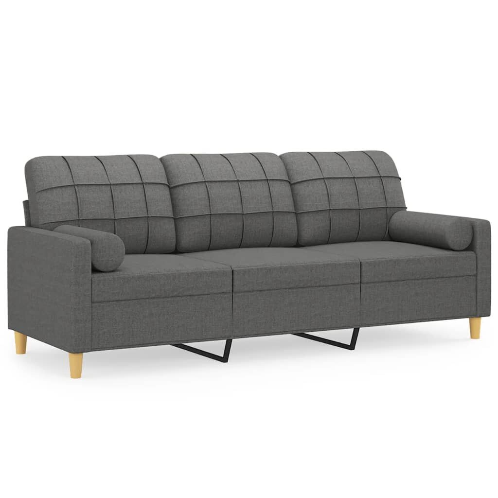 Trivietė sofa vidaXL, pilka kaina ir informacija | Sofos | pigu.lt