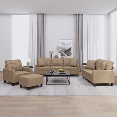 4 dalių sofos komplektas vidaXL, rudas kaina ir informacija | Sofos | pigu.lt