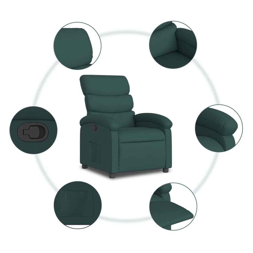Svetainės fotelis vidaXL, žalias цена и информация | Svetainės foteliai | pigu.lt