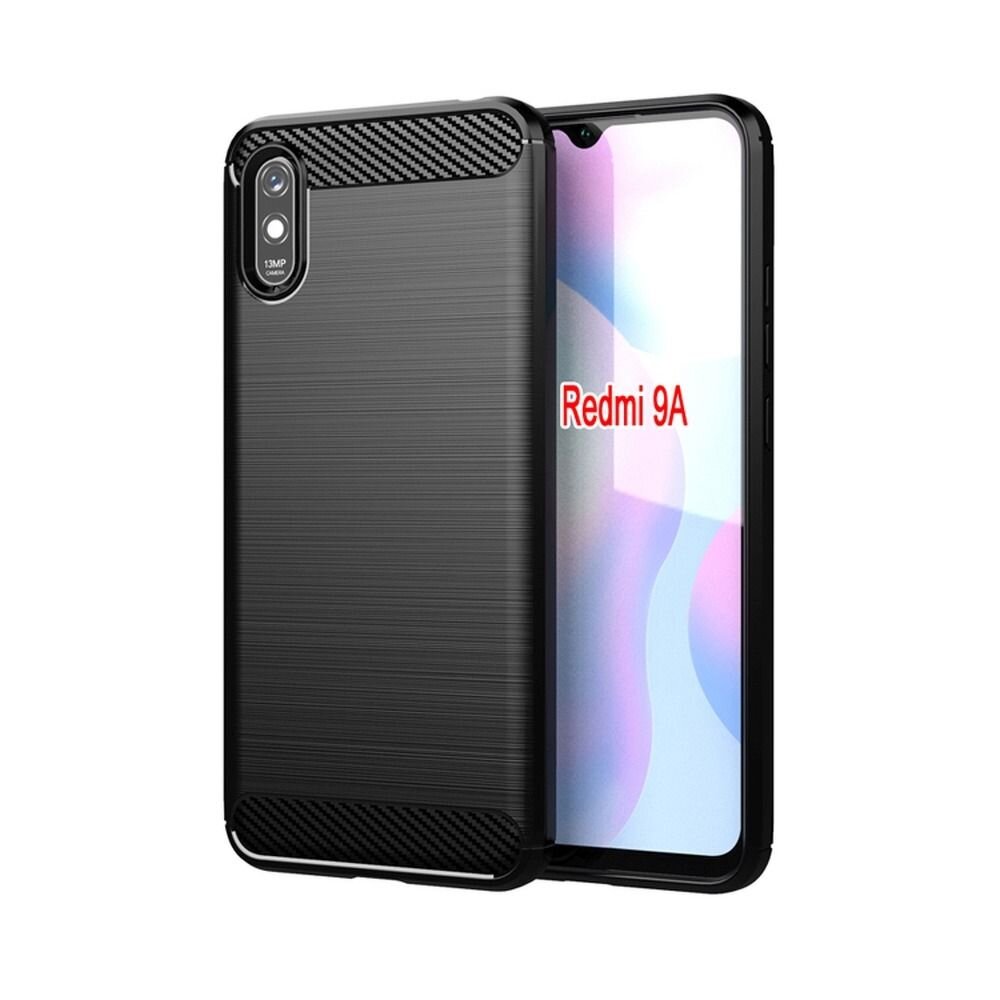 CARBON Case for XIAOMI Redmi 9A / 9AT black kaina ir informacija | Telefono dėklai | pigu.lt