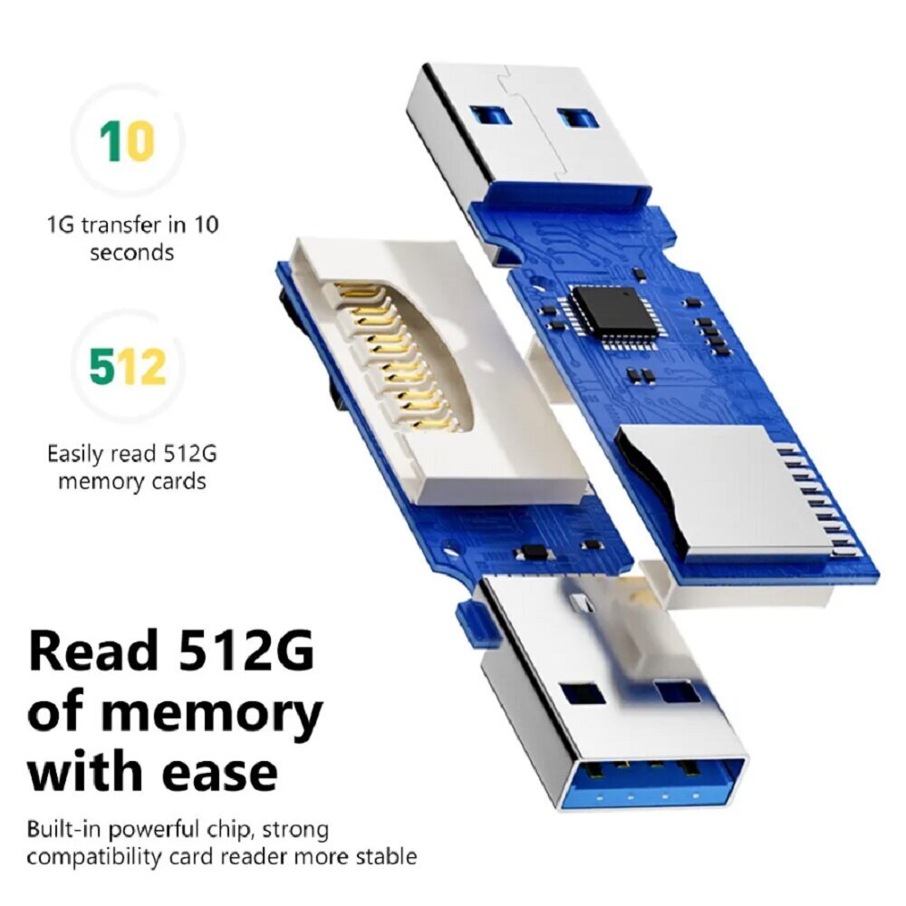 USB adapteris micro TF ir SD atminties kortelėms цена и информация | Adapteriai, USB šakotuvai | pigu.lt