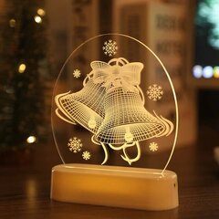 Праздничный 3D светильник - Новогодние колокольчики цена и информация | Рождественское украшение CA1031, 10 см | pigu.lt