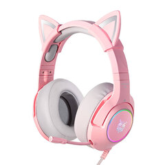 Onikuma K9 Pink RGB kaina ir informacija | Ausinės | pigu.lt