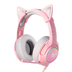 Gaming headphones ONIKUMA K9 Pink RGB kaina ir informacija | Ausinės | pigu.lt