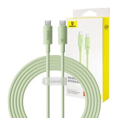 Fast Charging cable Baseus USB-C to USB-C Habitat Series 2m 100W (green) цена и информация | Кабели и провода | pigu.lt