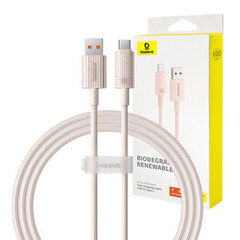 Fast Charging cable Baseus USB to USB-C Habitat Series 1m 100W (pink) цена и информация | Кабели и провода | pigu.lt