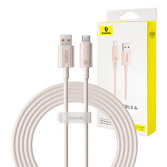 Fast Charging cable Baseus USB to USB-C Habitat Series 2m 100W (pink) цена и информация | Кабели и провода | pigu.lt