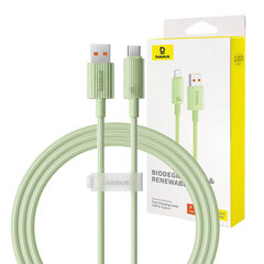 Fast Charging cable Baseus USB to USB-C Habitat Series 1m 100W (green) цена и информация | Кабели и провода | pigu.lt