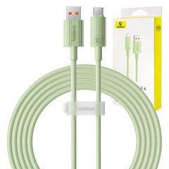 Fast Charging cable Baseus USB to USB-C Habitat Series 2m 100W (green) цена и информация | Кабели и провода | pigu.lt