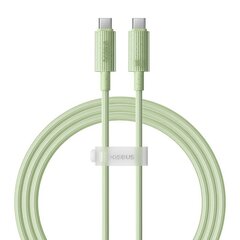 Fast Charging cable Baseus USB-C to USB-C Habitat Series 1m 100W (green) цена и информация | Кабели и провода | pigu.lt