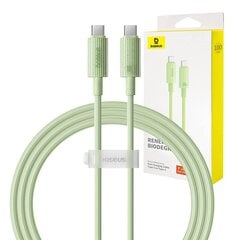 Fast Charging cable Baseus USB-C to USB-C Habitat Series 1m 100W (green) цена и информация | Кабели и провода | pigu.lt