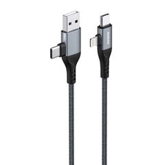 Cable Dudao L20PRO 4in1, 1m (black) цена и информация | Кабели для телефонов | pigu.lt