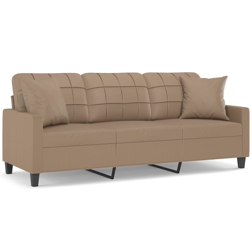 Trivietė sofa vidaXL, ruda kaina ir informacija | Sofos | pigu.lt