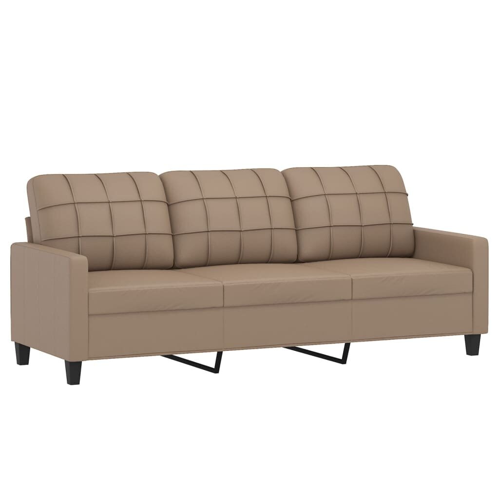 Trivietė sofa vidaXL, ruda kaina ir informacija | Sofos | pigu.lt