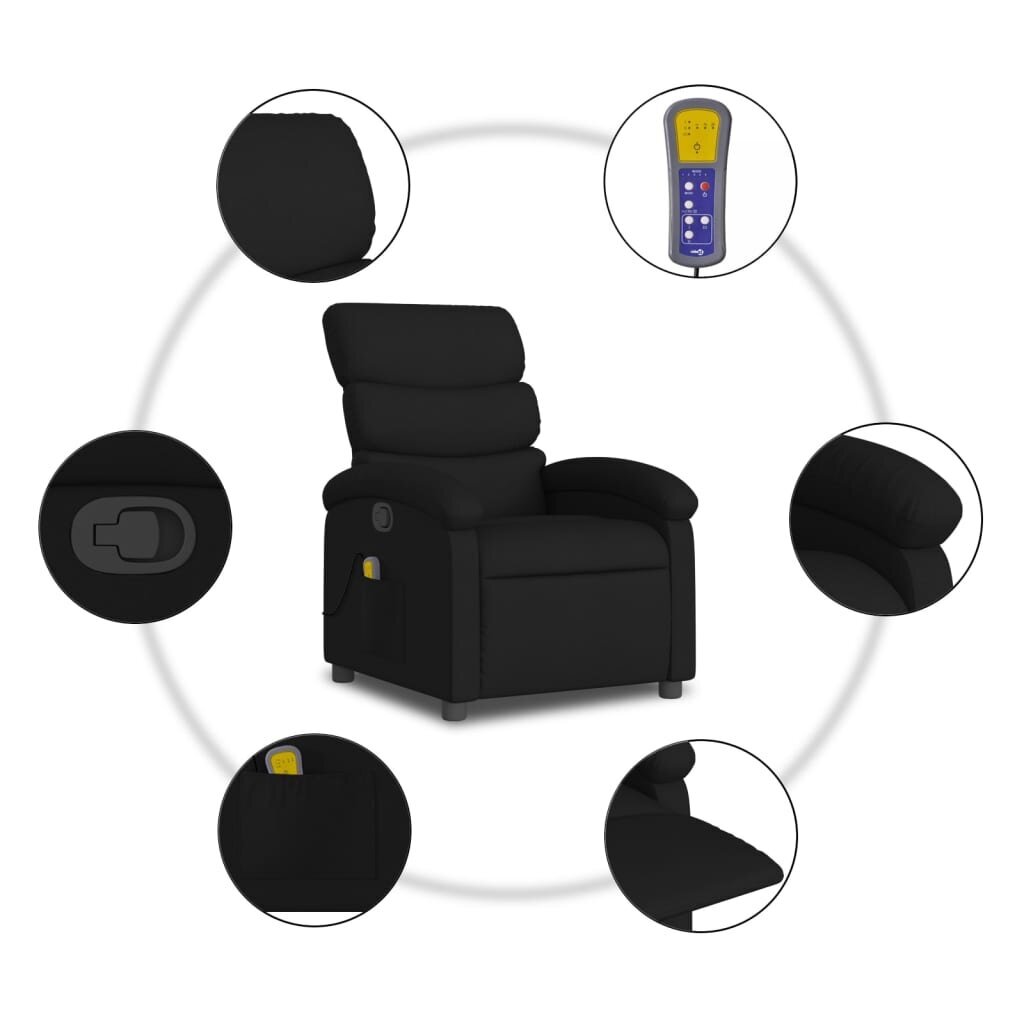 Svetainės fotelis vidaXL, juodas kaina ir informacija | Svetainės foteliai | pigu.lt