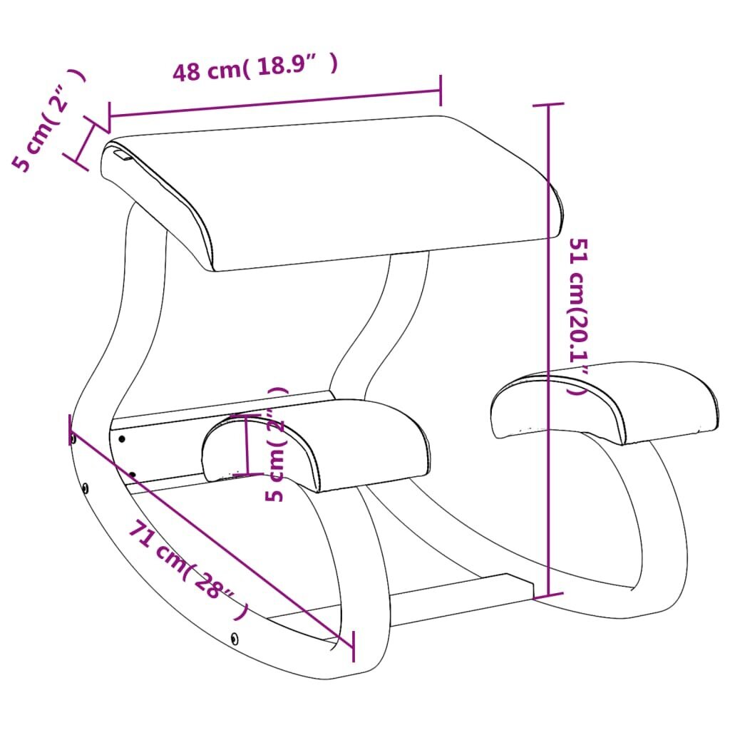 Kėdutė vidaXL, ruda kaina ir informacija | Svetainės foteliai | pigu.lt