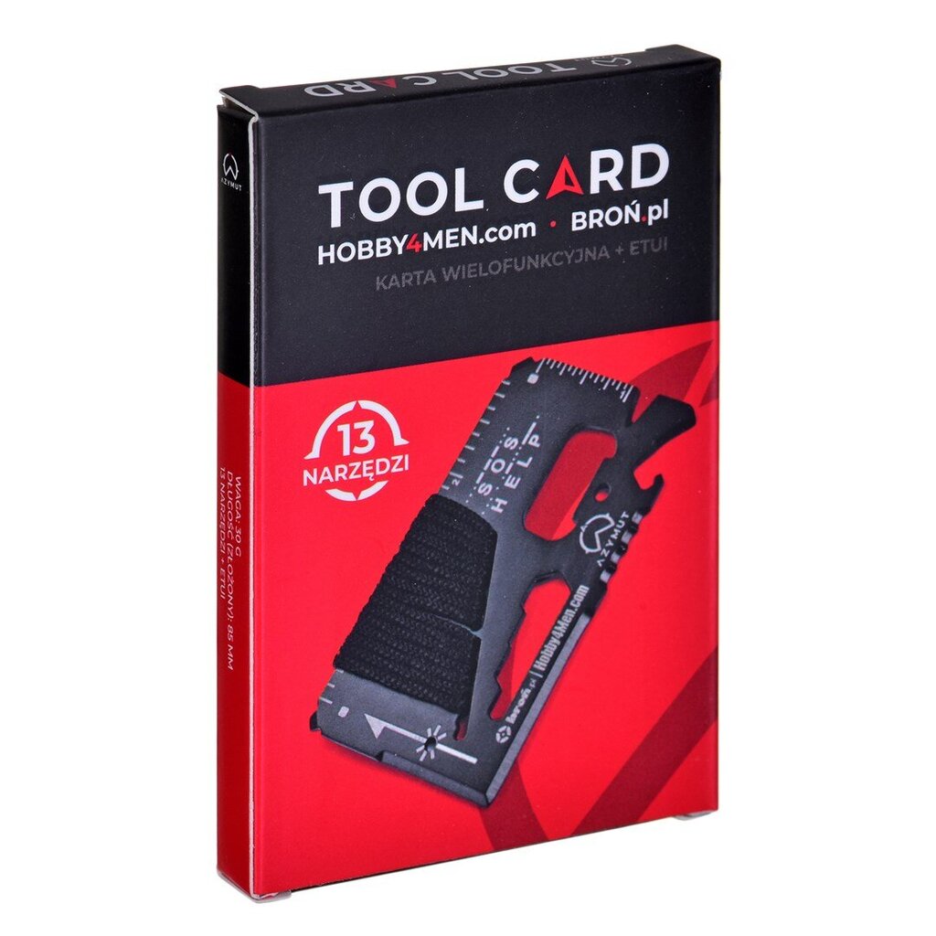 Daugiafunkcinis įrankis Azymut Tool, juodas, 53x85mm цена и информация | Turistiniai peiliai, daugiafunkciniai įrankiai | pigu.lt
