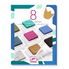 8 rašalo pagalvėlės ir valiklis - Chic, Djeco DJ09799 kaina ir informacija | Piešimo, tapybos, lipdymo reikmenys | pigu.lt