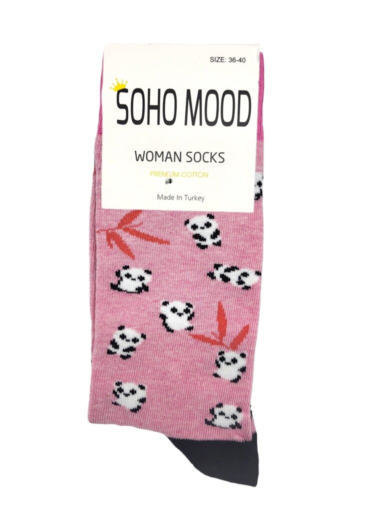 Kojinės unisex Soho Mood Pandos, rožinės kaina ir informacija | Moteriškos kojinės | pigu.lt