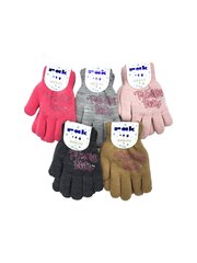 Перчатки для девочек Rak R-104DB Princes party, серые цена и информация | Зимняя одежда для детей | pigu.lt