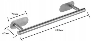 Держатель для полотенца в ванной комнате с клейкой лентой, 7,5 x 4,5 x 39,5 см цена и информация | Набор акскссуаров для ванной | pigu.lt