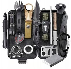 Išgyvenimo įrankių rinkinys, juodas, 130x210 cm kaina ir informacija | Turistiniai peiliai, daugiafunkciniai įrankiai | pigu.lt