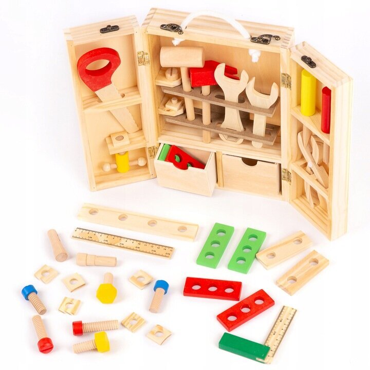 Medinis įrankių dėžės rinkinys vaikams Kinderplay KP0744 kaina ir informacija | Žaislai berniukams | pigu.lt