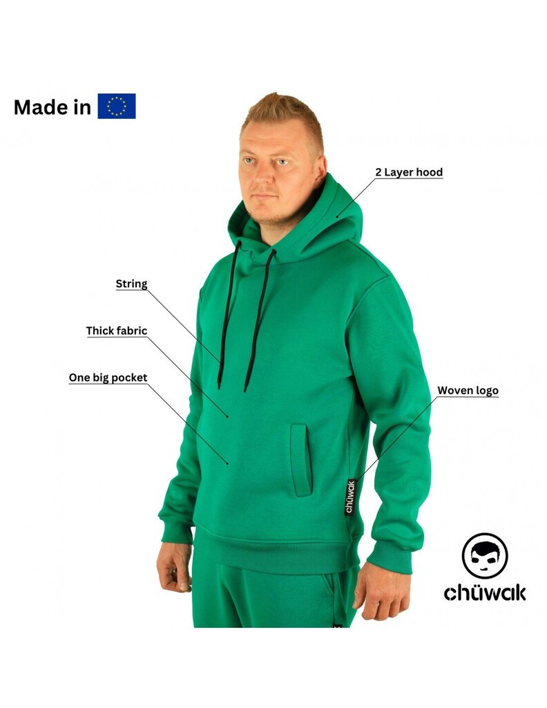 Džemperis unisex Buggy Hoodie Exquisite Line Kelly Green, žalias kaina ir informacija | Džemperiai vyrams | pigu.lt