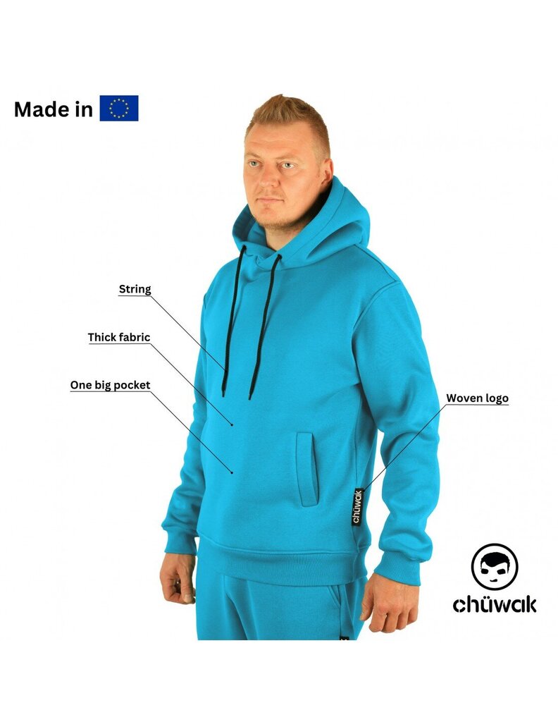 Džemperis unisex Buggy Hoodie Exquisite Line Caribbean Sea, mėlynas kaina ir informacija | Džemperiai vyrams | pigu.lt