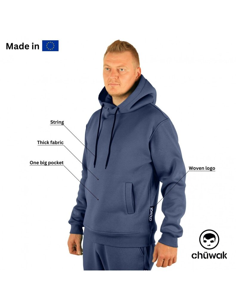 Džemperis unisex Buggy Hoodie Exquisite Line Blue Indigo, mėlynas kaina ir informacija | Džemperiai vyrams | pigu.lt