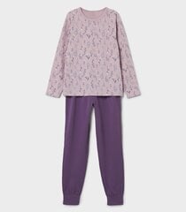 Детская пижама Name It 13221099*01, серо-розовая/лиловая, 5715425947308 цена и информация | Пижамы, халаты для девочек | pigu.lt