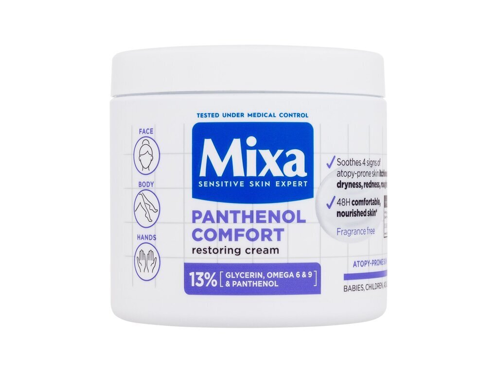 Veido, kūno ir rankų kremas Mixa Panthenol Comfort Restoring Cream Unisex, 400 ml kaina ir informacija | Kūno kremai, losjonai | pigu.lt