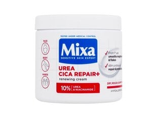 Veido, kūno ir rankų kremas Mixa Urea Cica Repair Renewing Cream Unisex, 400 ml kaina ir informacija | Kūno kremai, losjonai | pigu.lt