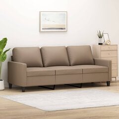 Trivietė sofa vidaXL, ruda kaina ir informacija | Sofos | pigu.lt