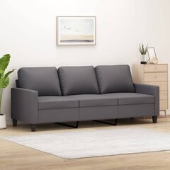 Trivietė sofa vidaXL, pilka kaina ir informacija | Sofos | pigu.lt