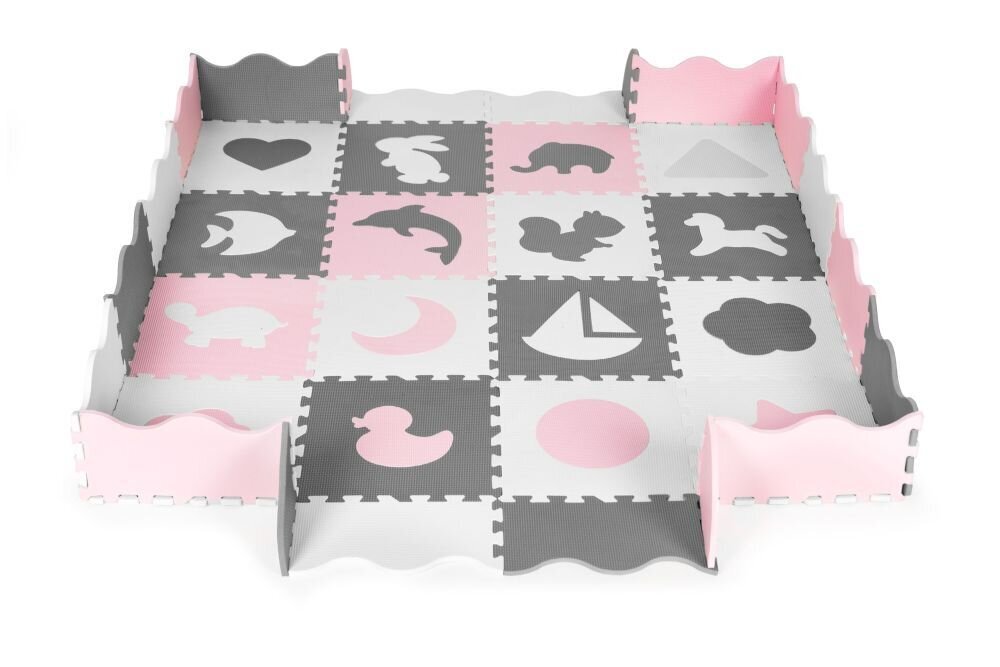 Kilimėlis-dėlionė su tvorele Eco Toys Ecoeva013, rožinis kaina ir informacija | Lavinimo kilimėliai | pigu.lt