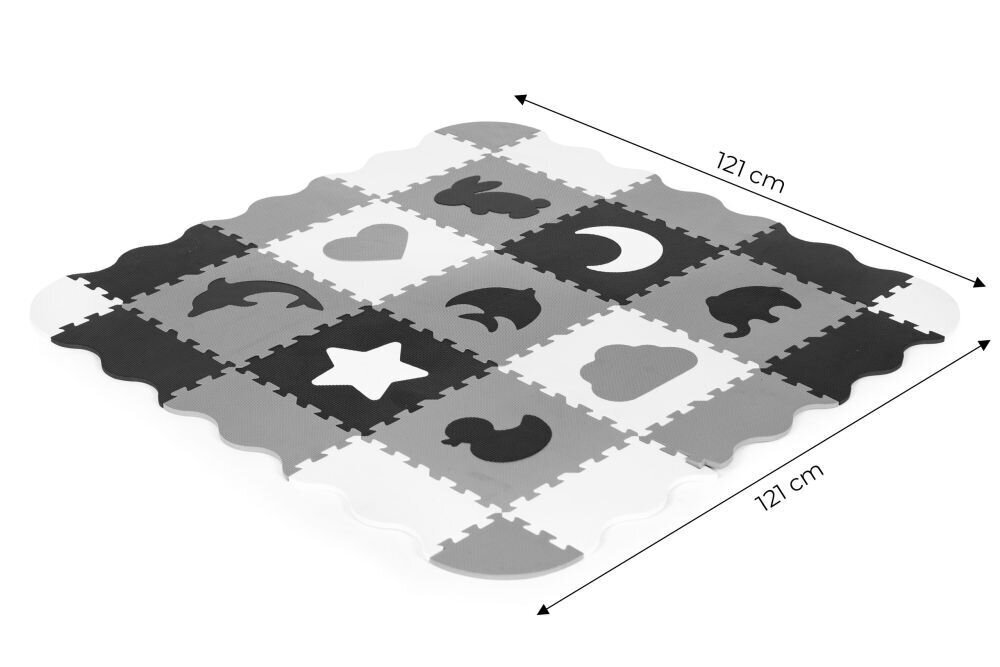 Kilimėlis-dėlionė su tvorele Eco Toys ECOEVA015, juodas-pilkas цена и информация | Lavinimo kilimėliai | pigu.lt